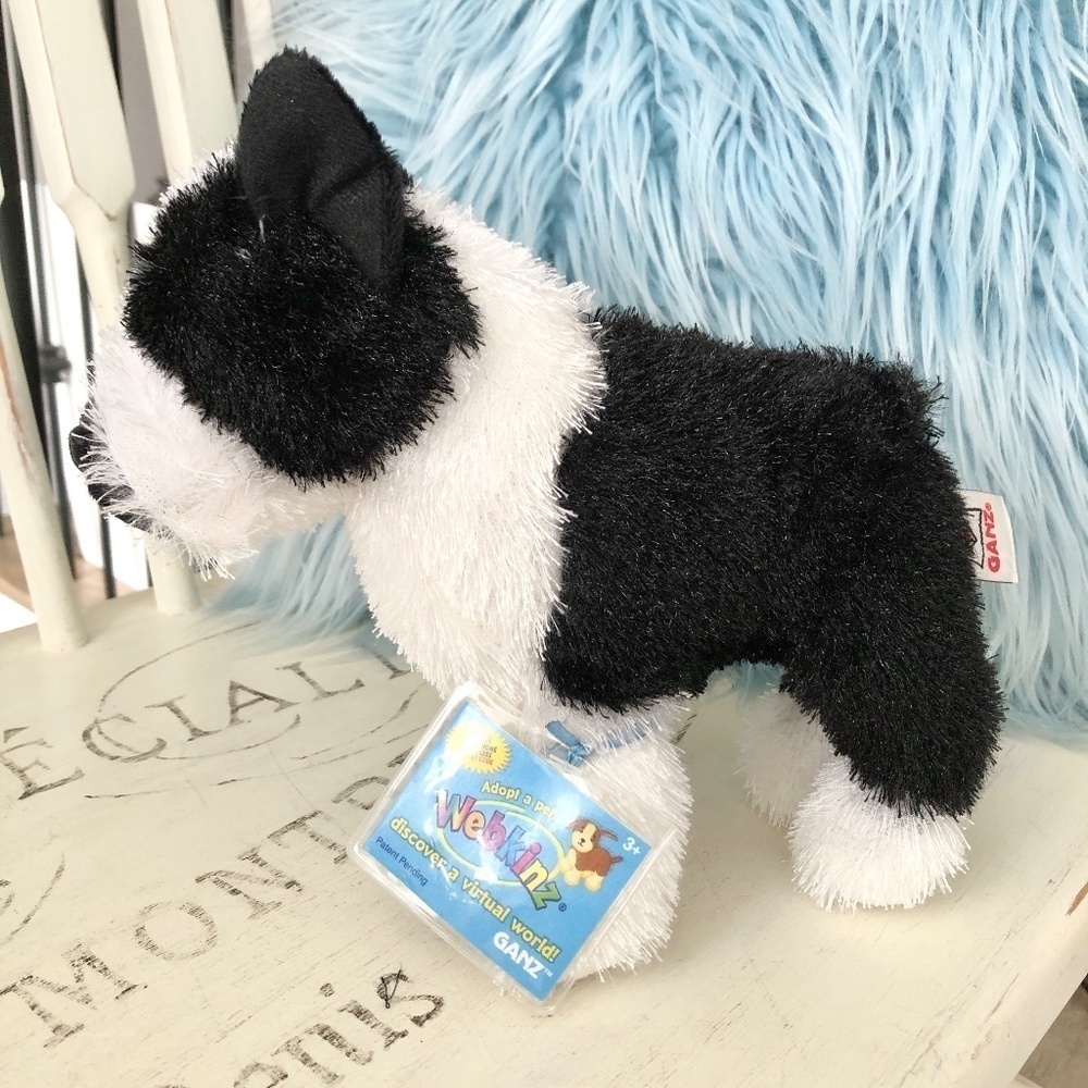 Webkinz, Boston Terrier, Ganz, Stuffed, Puppy, Dog, WITH CODE